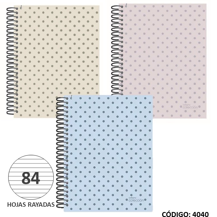 CUADERNO 16x21 EXITO LUNARES RAYADO x 84hjs. (L4040)