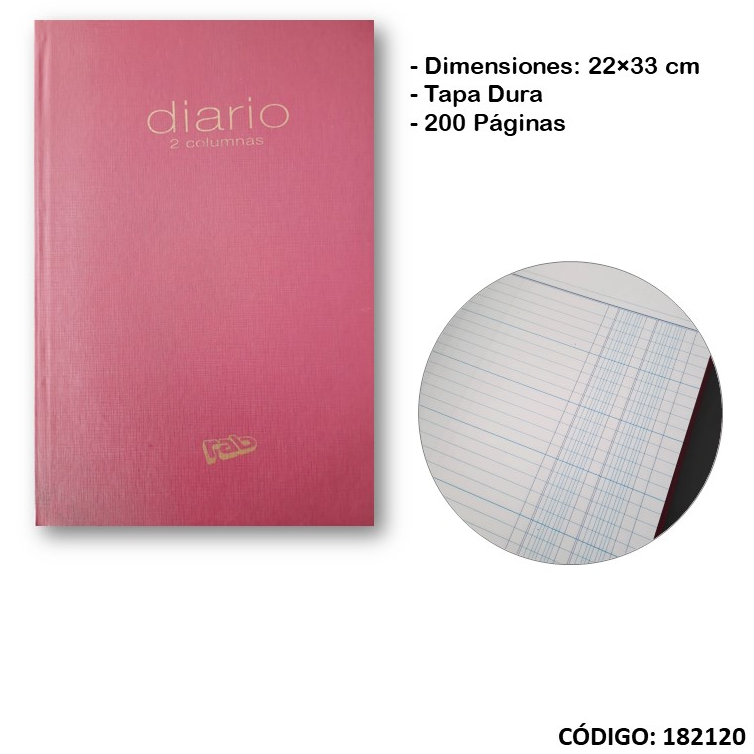 LIBRO RAB DIARIO TAPA DURA 2 COLUMNAS 2M (L182120)