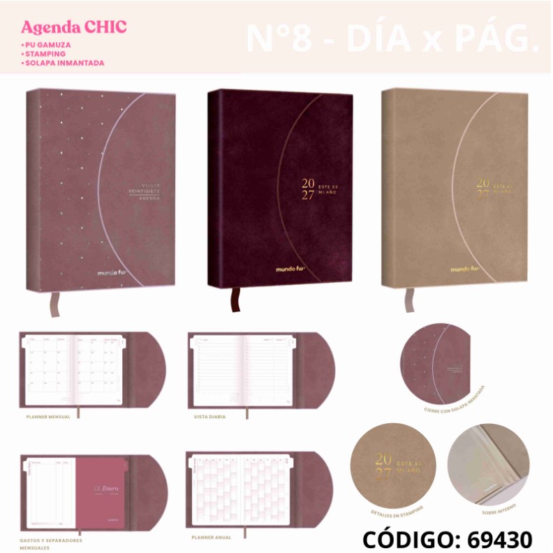 AGENDA 2027 N8 FW DIA POR PAGINA CON SOLAPA E IMAN  (L69430)