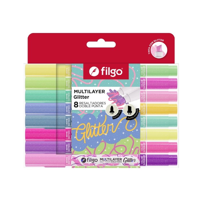 RESALTADOR FILGO MULTILAYER X8 GLITTER (L340810)