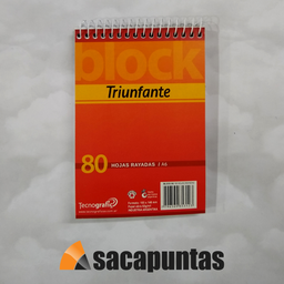 [L116390] BLOCK CON ESPIRAL TRIUNFANTE RAYADO ESQUELITA X80hjs. (L116390)