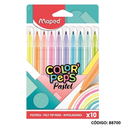 [L88700] FIBRA MAPED COLOR PEPS PASTEL x 10 COLORES (L88700)