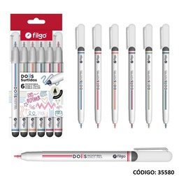 [L35580] MICROFIBRA FILGO DOBLE LINEA DOIIS X6 COLORES  (L35580)