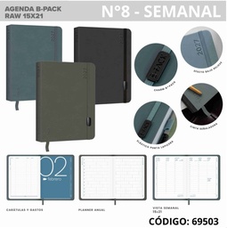 [L69503] AGENDA 2027 FW N8 SEMANAL ESPIRAL B-PACK RAW (L69503)