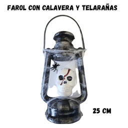 [L36174] HALLOWEEN FAROL CON CALAVERA Y TELA ARAÑA (L36174)