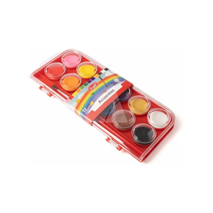 ACUARELA TRABI  X12 COLORES + PINCEL