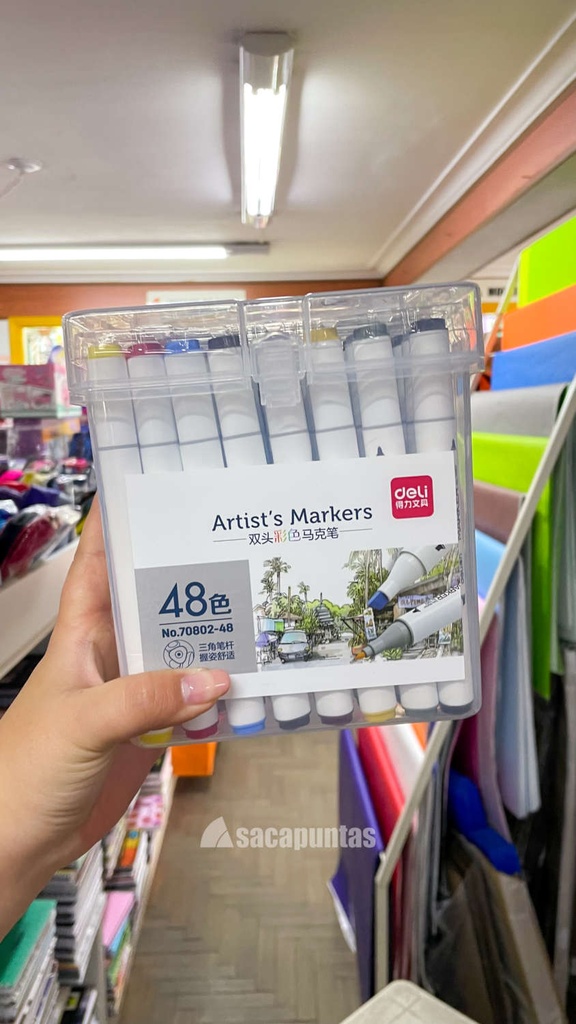 MARCADOR DELI DOBLE PUNTA BOX X48 COLORES