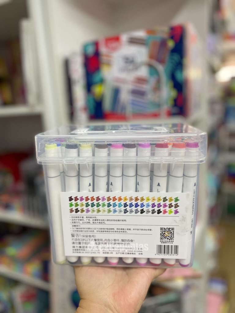 MARCADOR DELI DOBLE PUNTA BOX X60 COLORES