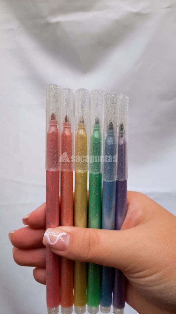 MARCADOR GLITTER PASTEL X6 COLORES