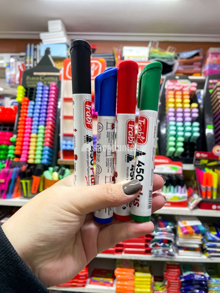 MARCADOR TRABI 450 PIZARRA X4 COLORES CLASICOS