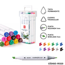 MARCADOR DELI SKETCH DOBLE PUNTA BOX X12 COLORES (L95320)