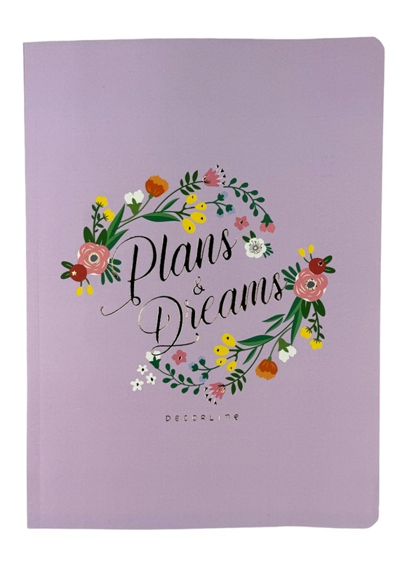 CUADERNO DECORLINE 19X26 PLANS AND DREAM LISO ROSA PASTEL (L38858)