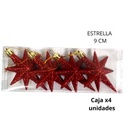 ADORNO NAVIDAD ESTRELLA 9cm. X4 COLORES (R32067)
