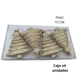 ADORNO NAVIDAD PINO 10cm. X4 UNIDADES (R32070)