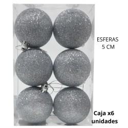 ESFERAS NAVIDAD 5cm. X6 UNIDADES (R32072)