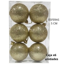 ESFERAS NAVIDAD 5cm. X6 UNIDADES (R32072)