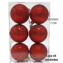 ESFERA NAVIDAD GLIT 7 cm. X6 UNIDADES (R32074)