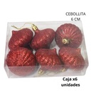 ADORNO NAVIDAD CEBOLLITA 6cm. X6 UNIDADES (R32068)