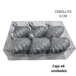 ADORNO NAVIDAD CEBOLLITA 6cm. X6 UNIDADES (R32068)