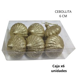 ADORNO NAVIDAD CEBOLLITA 6cm. X6 UNIDADES (R32068)