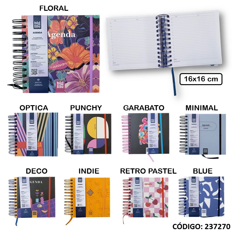 AGENDA 2026 BIG LIFE 16X16 ESPIRALADA 2 DIA POR PAGINA PERPETUA  (L237270)