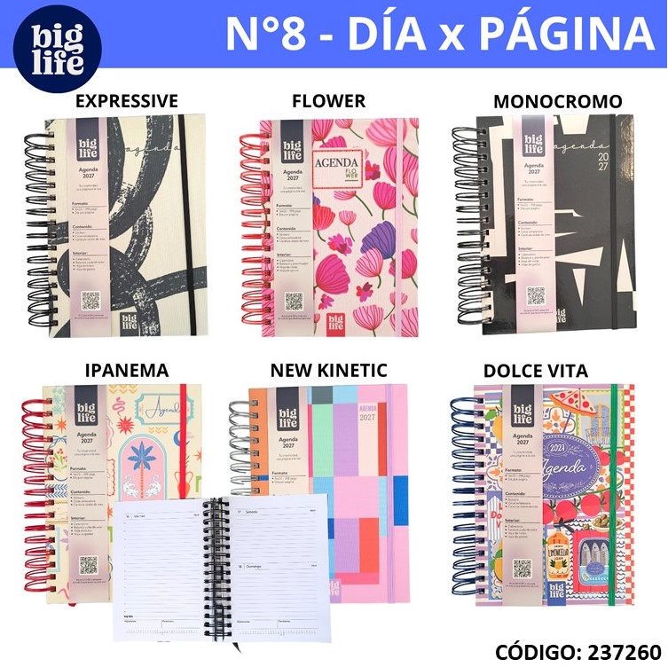 AGENDA 2027 16X22 N8 ESPIRALADA DIA POR PAGINA ARTE  (L237260)