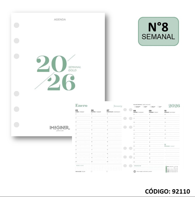AGENDA REPUESTO 2026 NEXT WORK  GOLD SEMANAL (L92110)