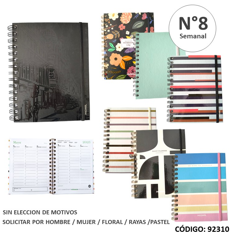 AGENDA 2026 IMAGINER N8 GOLD ESPIRAL SEMANAL (L92310)