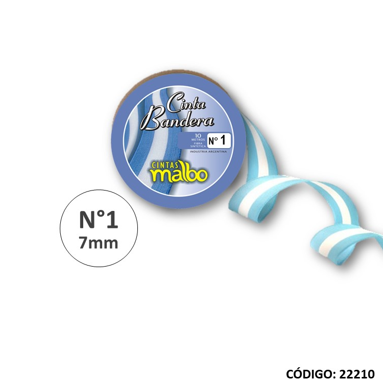 CINTA BANDERA ARGENTINA N1 7mm (L22210)