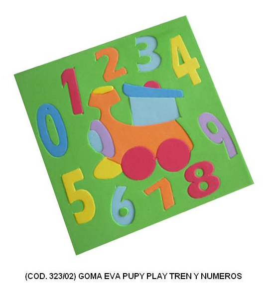 DIDACTICO GOMA EVA PUPY PLAY PUZZLE 20x20 TREN Y NUMEROS  (L323020)