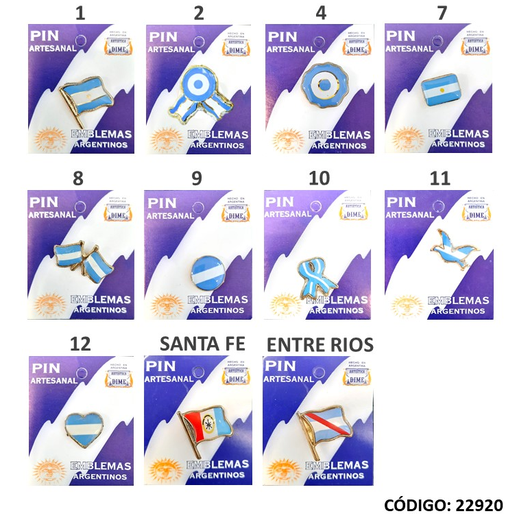ESCARAPELA PINS "EMBLEMAS ARGENTINOS" (L22920)