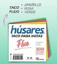 TACO FLUO HUSARES 9X9CM X400HJS. (L21416)