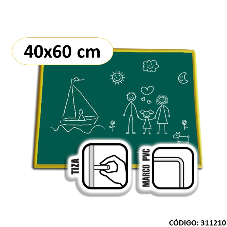 PIZARRA PARA TIZA VERDE 40x60cm. KIDS (L311210)