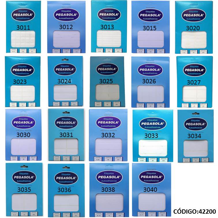 ETIQUETA SURTIDA PEGASOLA xunidad (L42200)