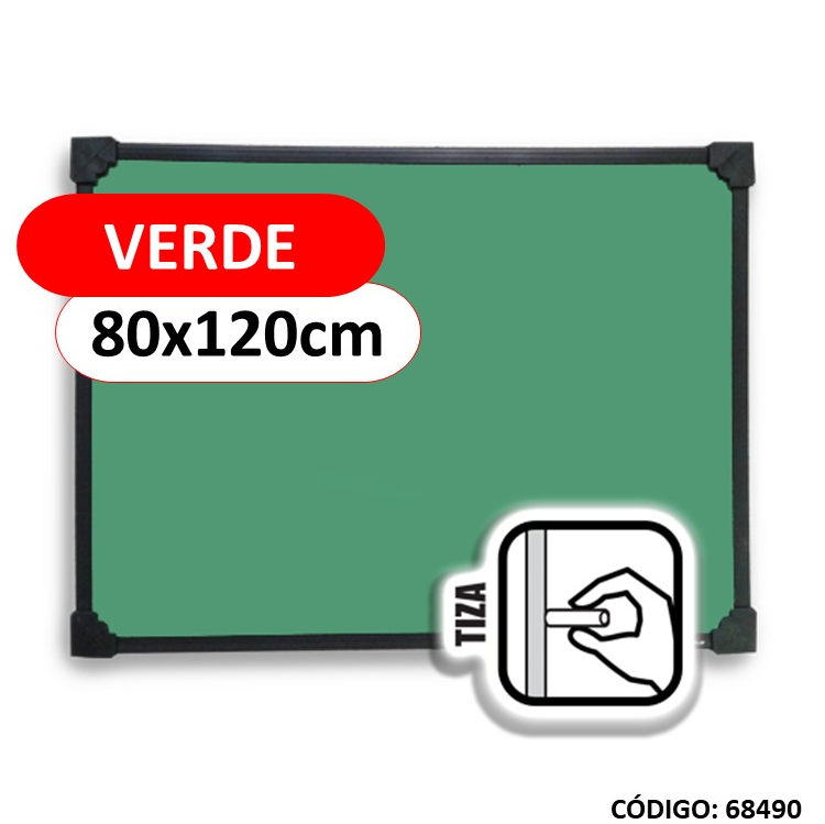 PIZARRA PARA TIZA VERDE 80x120cm (L68490)
