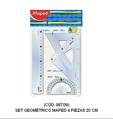 SET GEOMETRIA MAPED x4 PIEZAS -20cm (L87390)