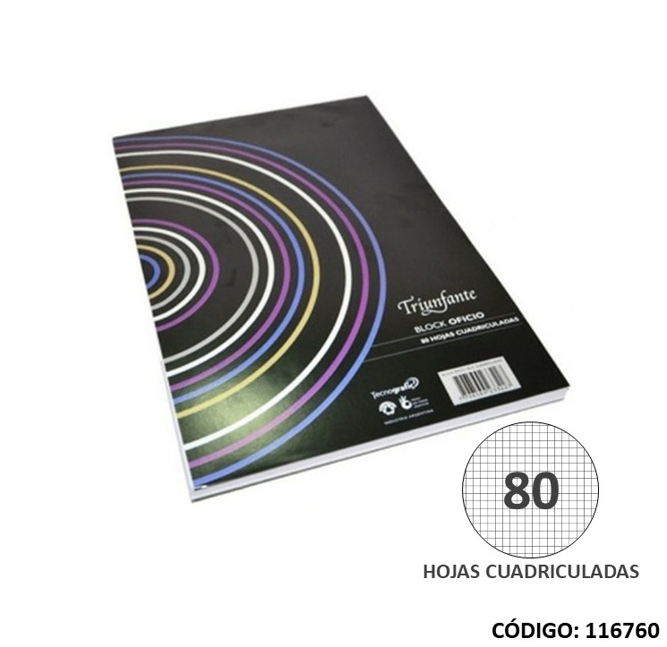 BLOCK OFICIO TRIUNFANTE CUADRICULADO  80hjs. (L116760)