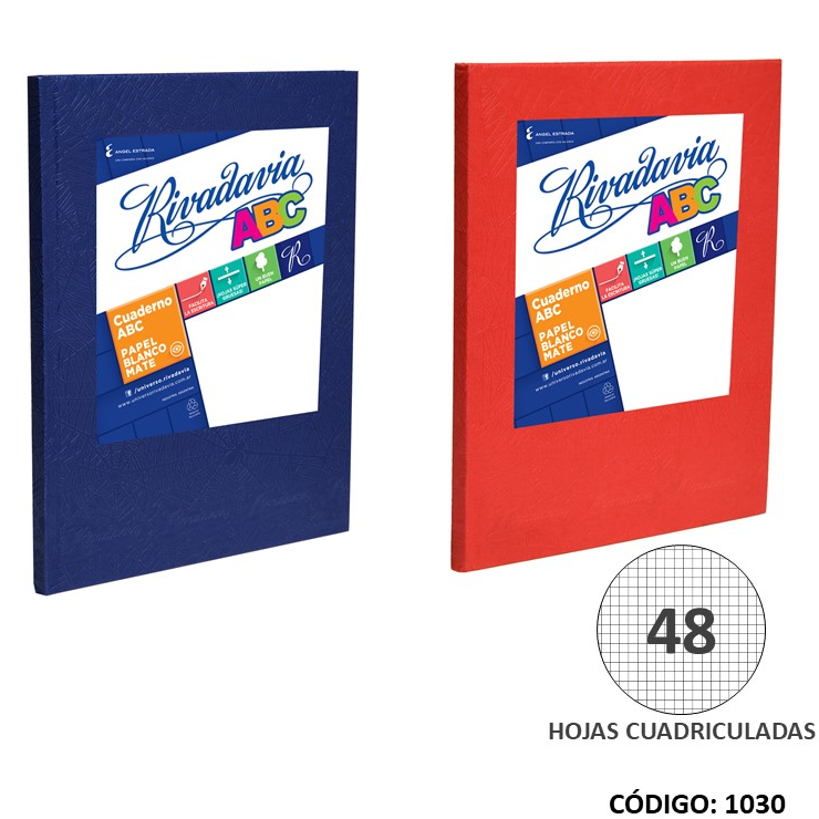 CUADERNO ABC RIVADAVIA TAPA DURA CUADRICULADO x 48h (L1030)