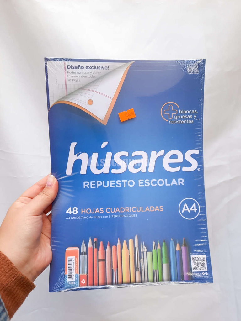 REPUESTO A4 HUSARES  CUADRICULADO  x 48 Hj. (L110300)