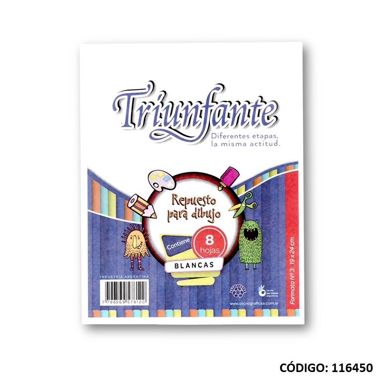 REPUESTO DIBUJO TRIUNFANTE N3 BLANCO LISO (L116450)