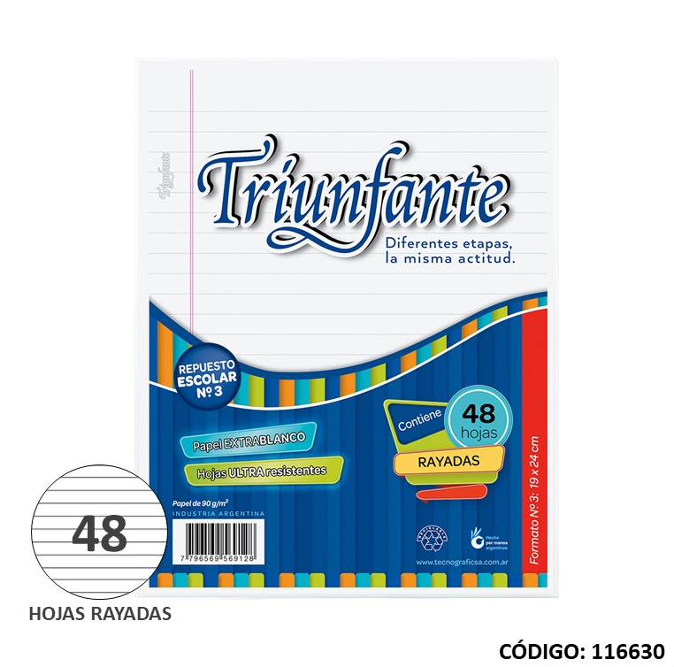 REPUESTO N3 TRIUNFANTE RAYADO x 48hjs. (L116630)