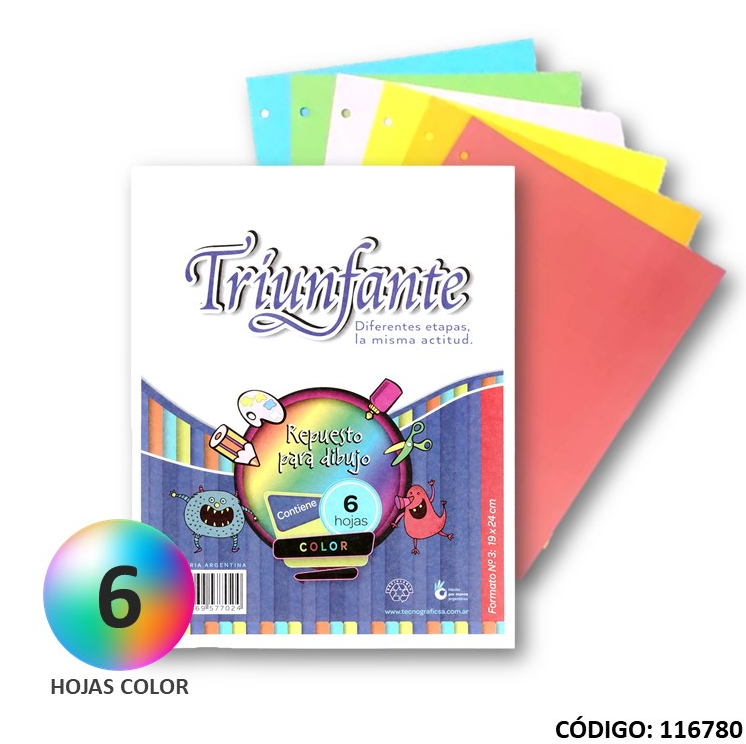 REPUESTO DIBUJO TRIUNFANTE N3 COLOR X6 COLORES  (L116780)