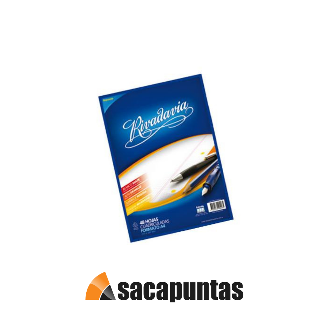 REPUESTO A4 RIVADAVIA CUADRICULADO x 48h (L1490)