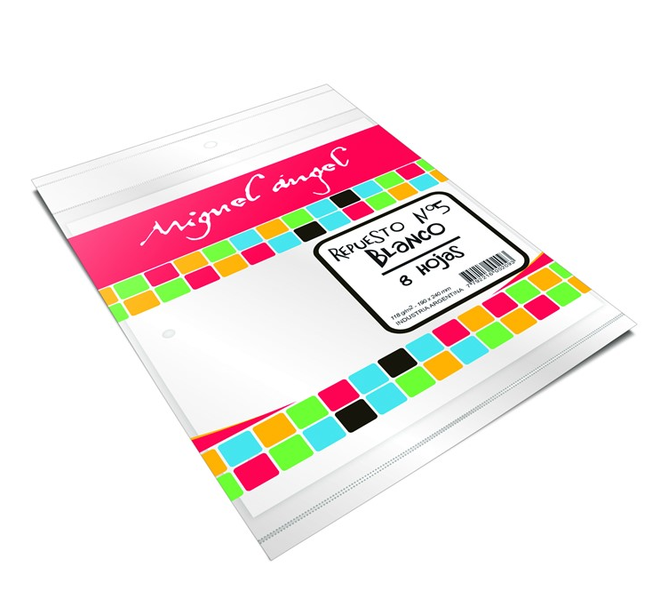 REPUESTO DIBUJO MIGUEL ANGEL APAISADO N5 BLANCO x8h (L1520)