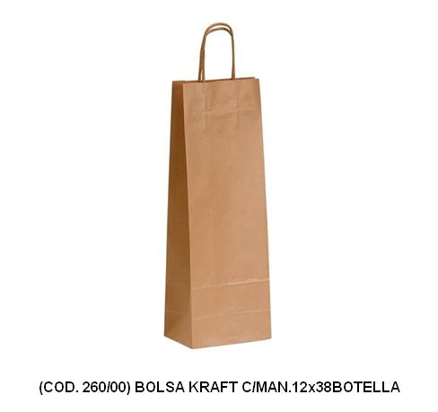 BOLSA KRAFT CON MANIJA 12x36cm. Botella (L260000)