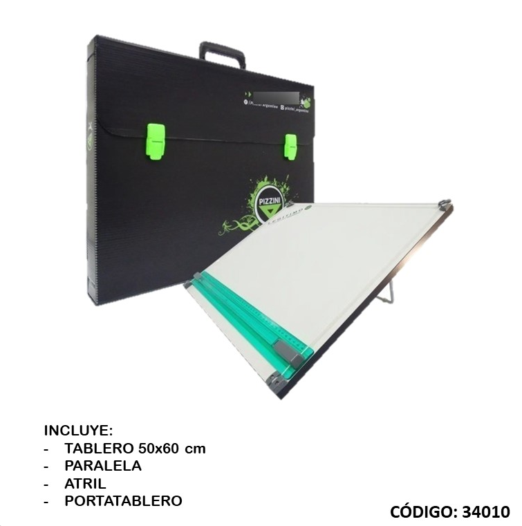 TABLERO PIZZINI 50X60cm. CON PARALELA ATRIL PORTATABLERO Y ESTUCHE (L34010)