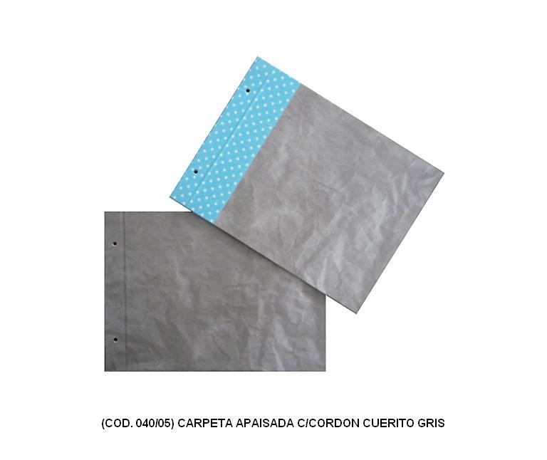 CARPETA APAISADA CON CORDON CUERITO GRIS (L40050)
