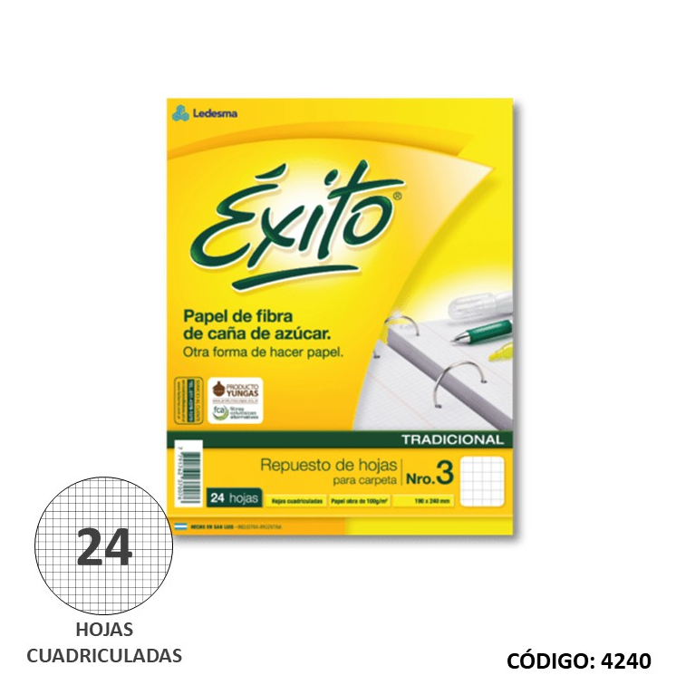 REPUESTO N3 EXITO ECOLOGICO CUADRICULADO x 24h (L4240)