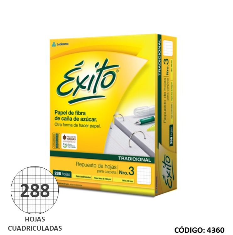 REPUESTO N3 EXITO ECOLOGICO CUADRICULADO x288hj. (L4360C)