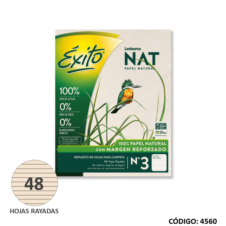 REPUESTO N3 EXITO NAT M/R RAYADO x 48hj (L4560)